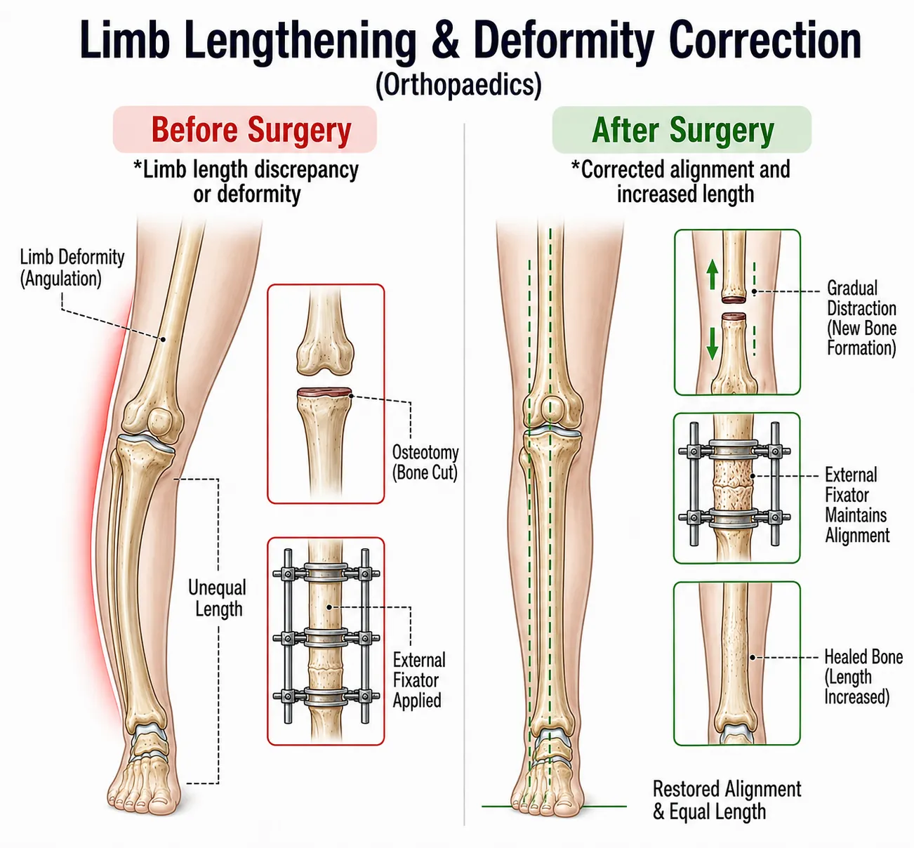 Limb Lengthening & Deformity Correction — anatomy diagram